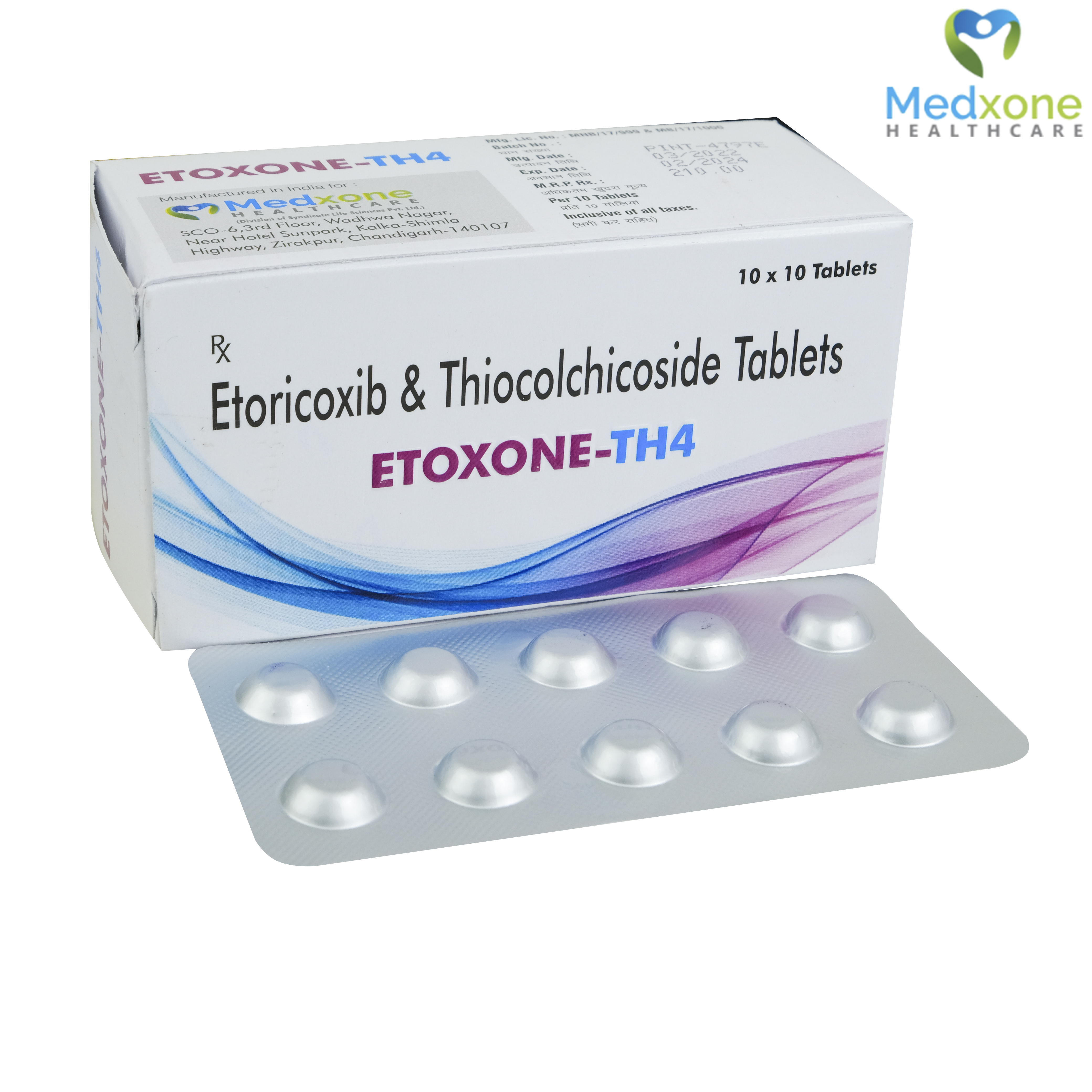 "Each film coated tablet contains: Etoricoxib 60mg + Thiocolchicoside 4mg"